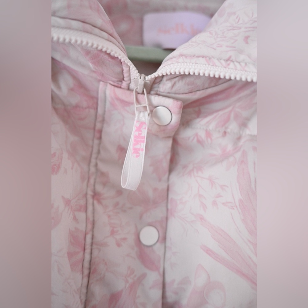 Selkie The Castle Pink Floral Marshmallow Puffer Womens Large Jacket- coquette - Picture 9 of 16
